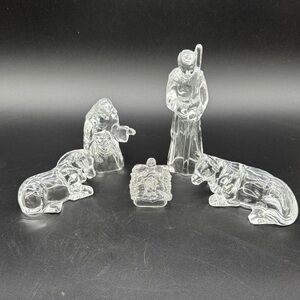 Cristal d'Arques Crystal Nativity Set: Vintage Collectible Figurines (Set of 5)